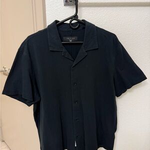 rag & bone Men's Black Casual Button Down Shirt